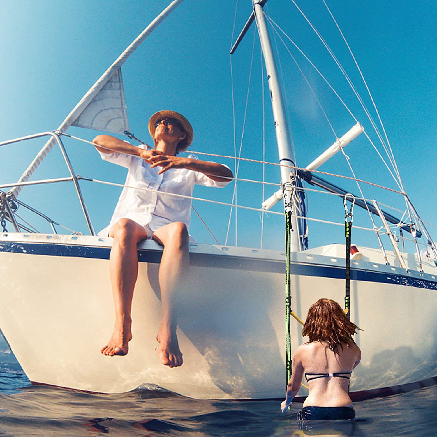 Young Marine Rope Ladder for Inflatable Boat, Kayak, Motorboat, Canoeing (4 Step) Boat Rope Ladder, Foldable Assist Boarding Outdoor Climbing Rope Ladder for Inflatable Boat - Image 5