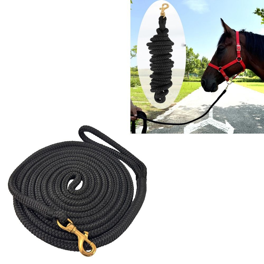 Horse Lead Rope, Double Braided Nylon Horse Lead Line, Lead Rope for Horses with Quick Halter Attachment, Soft Comfort Grip, Barn Horse Tack for Daily Use & Showing (1/2