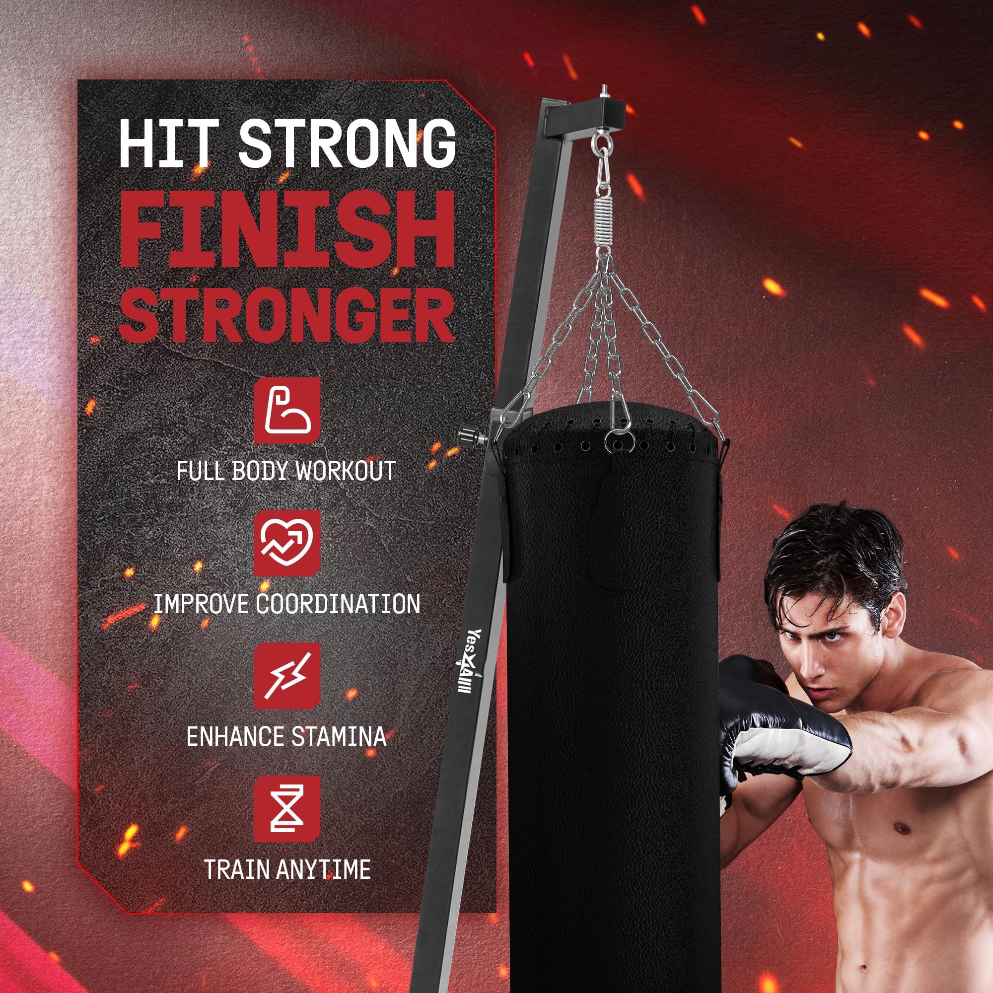 Punching Bag Hanger, Heavy Bag Spring  Capacity, Stainless Steel Hanging Kit with Spring Hook & Carabiner, Indoor & Outdoor Mounting for Boxing Bags & Recreation - Image 5