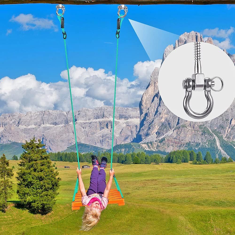 Heavy Duty 180° Swing Hangers, Stainless Steel Eye Screw Bracket,  Playground Yoga Hammock Rope Tire Web Chair Sandbag Punching Bag Porch Swing Sets (4 Pack) - Image 3