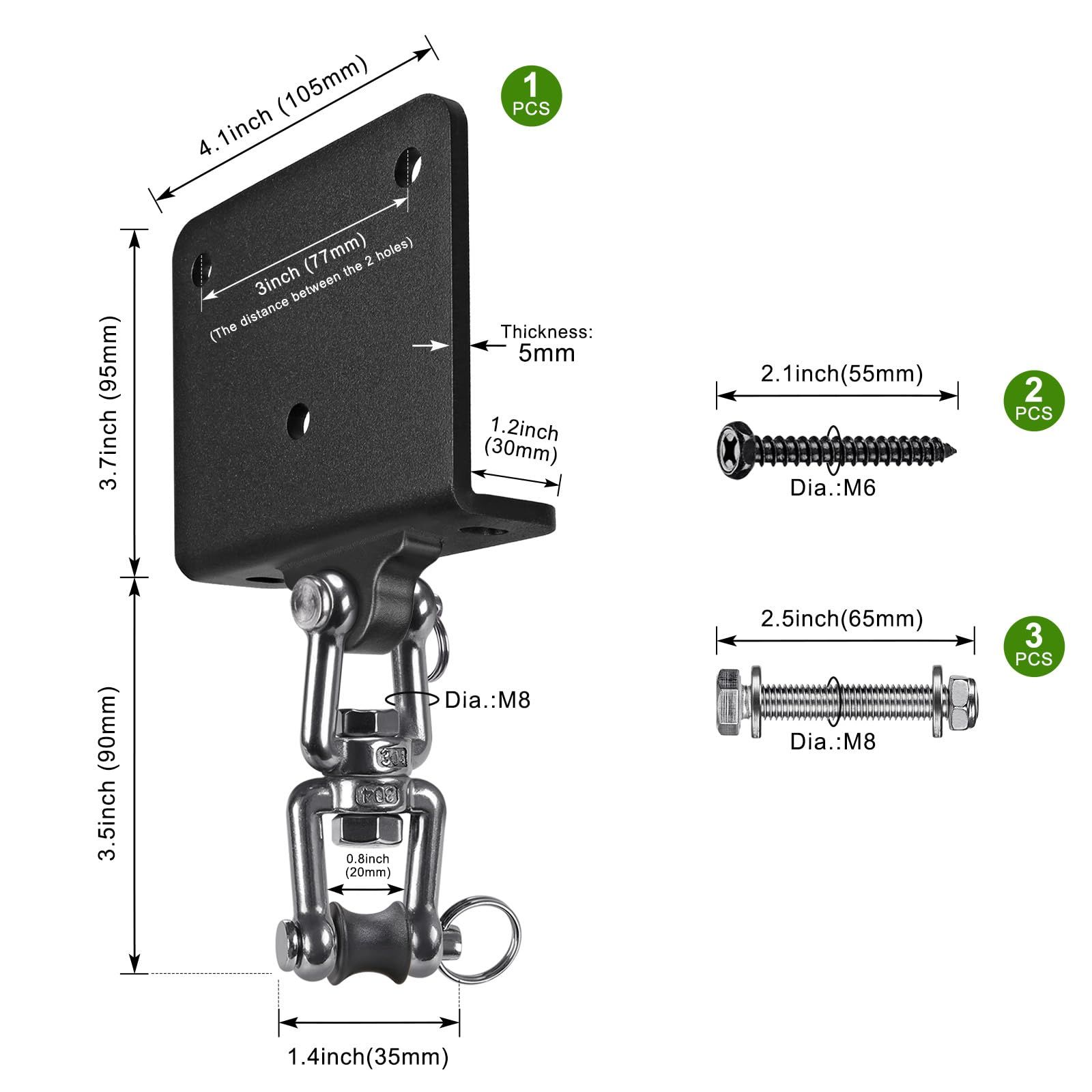 Punching Bag Hanger for Heavy Bag Beam Mount Hardware 360° Rotation Boxing Bag Ceiling Mount I-Beam Heavy Bag Hanger Beam Mount Hooks for Hanging Heavy Punching Bags - Image 2