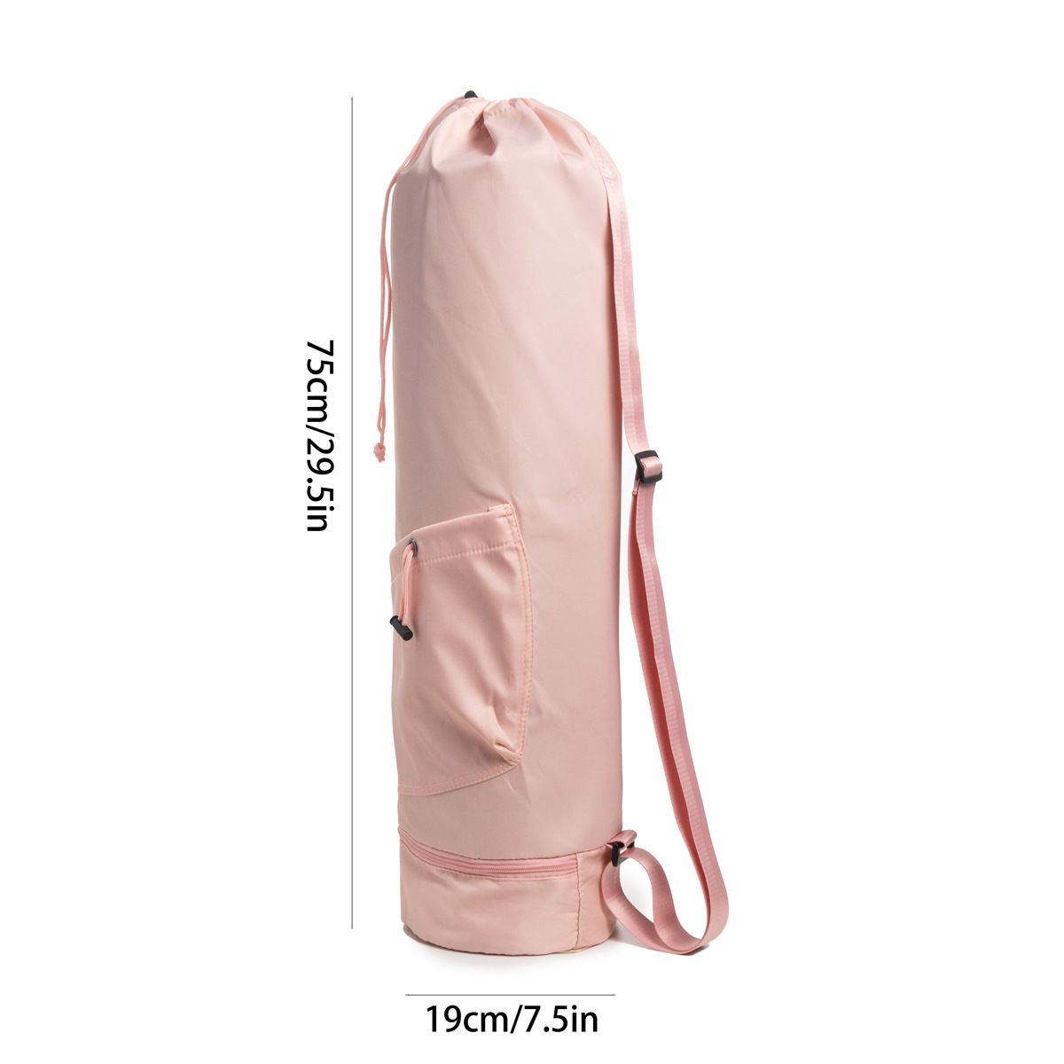 Yoga Mat Bag with Water Bottle Pocket and Bottom Wet Pocket, Exercise Yoga Mat Carrier Multi-Functional Storage Bag （pink） - Image 1