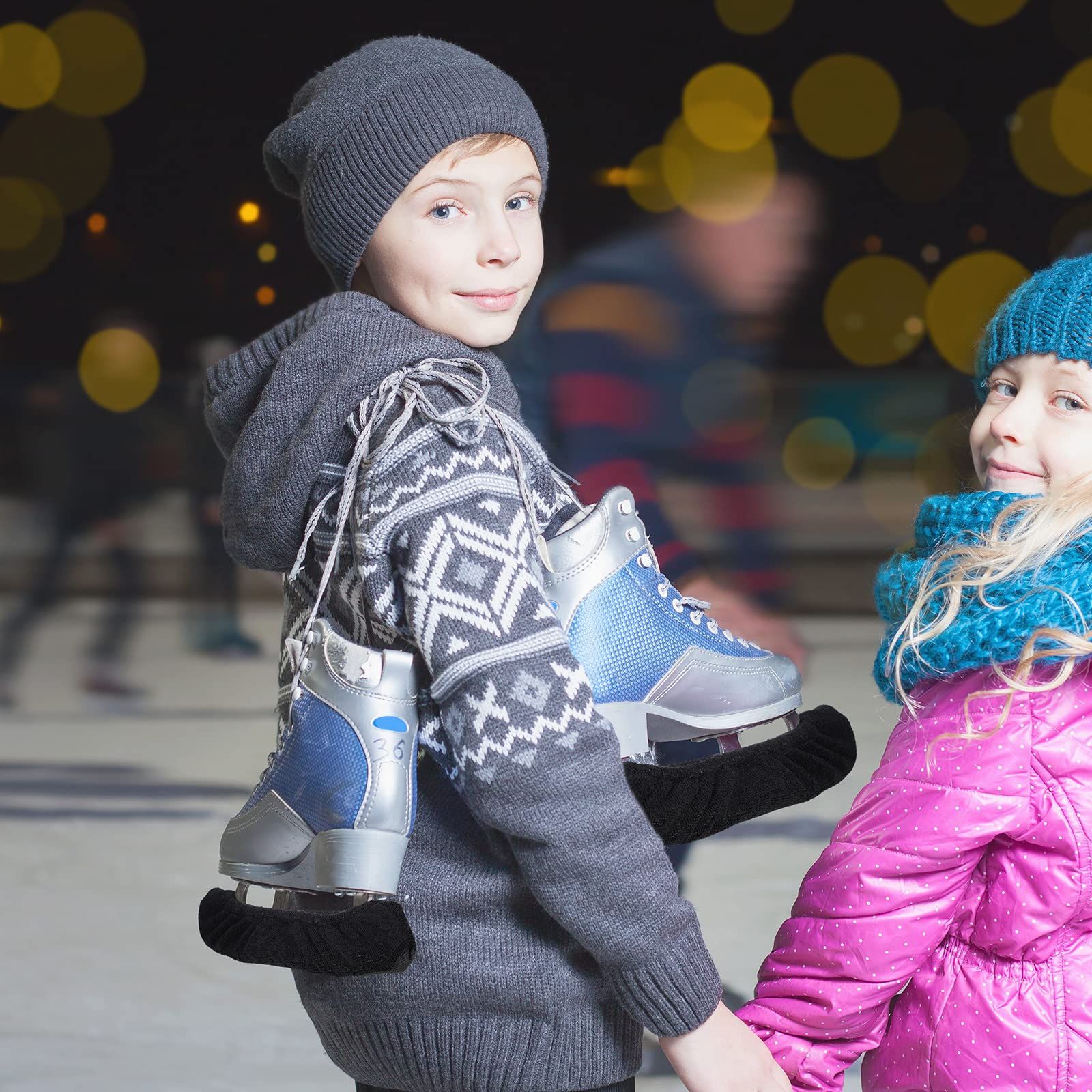 4 Pcs Ice Skate Guards Hockey Ice Skate Blade Covers Kids Absorbent Figure Soakers Hockey Accessories Skating Cover Blades for Kid Youth Adult Men Women Boy Girl (35 yards) - Image 2