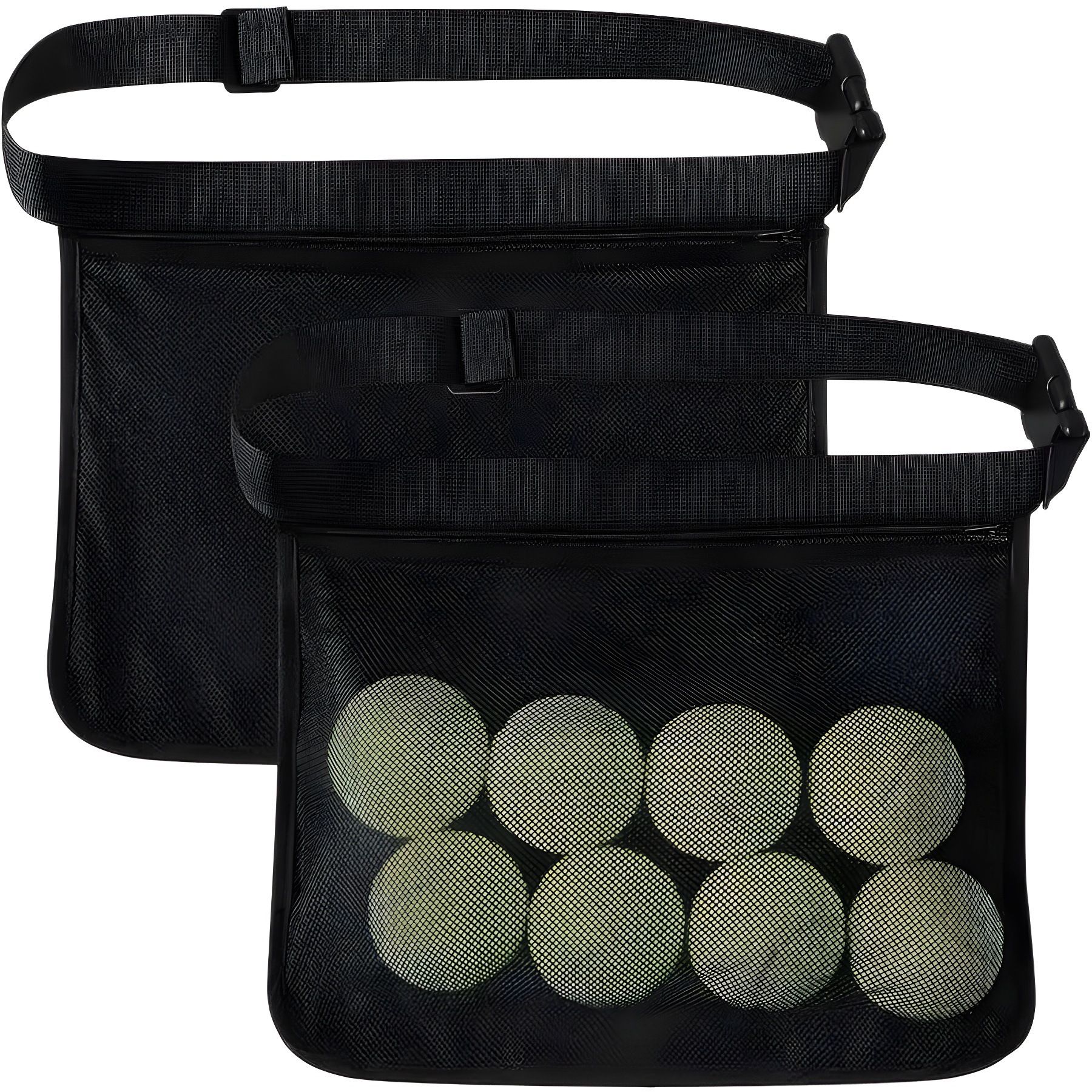 2pcs Adjustable tennis belt holder, waist bag, mesh hip bag holder, can hold 8 tennis or table tennis bags, golf bag（black） - Image 1
