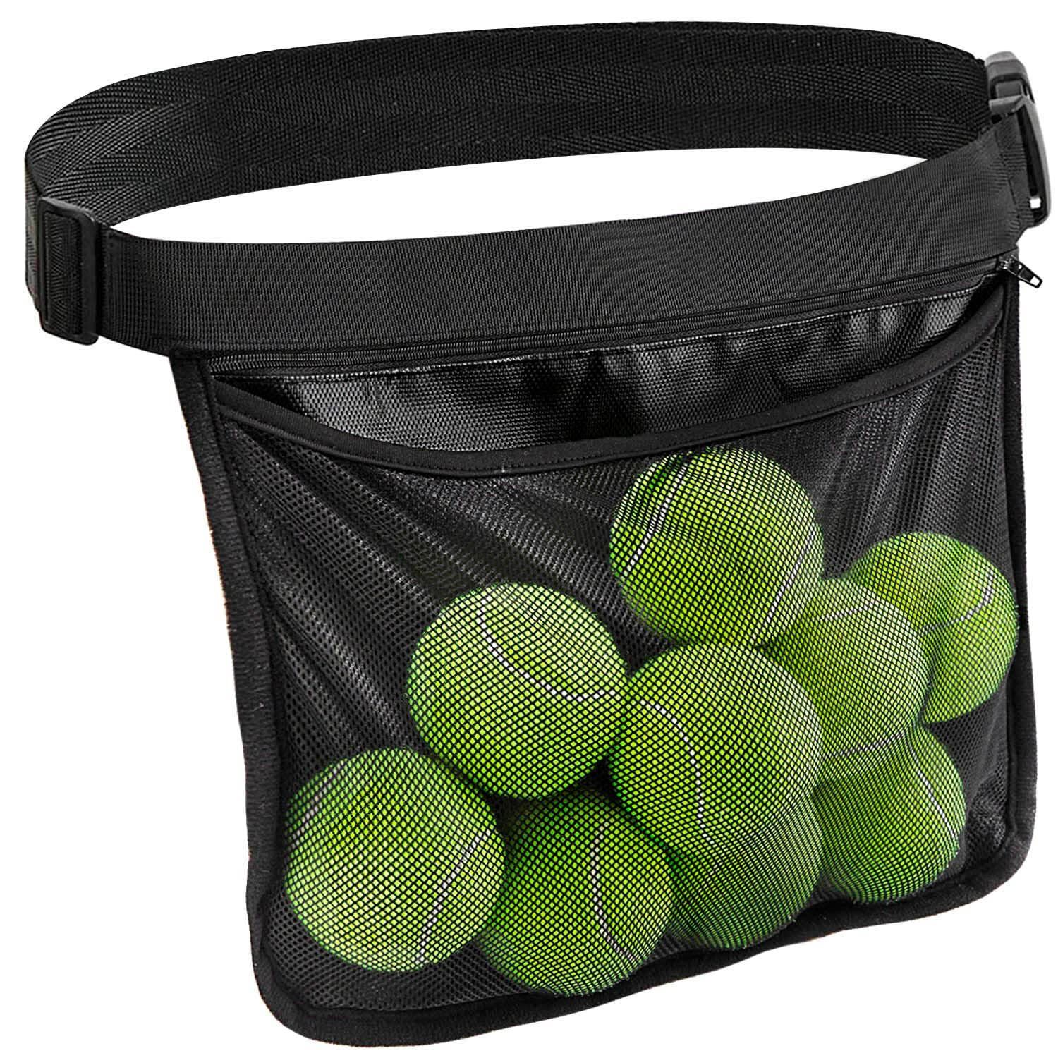 2pcs Adjustable tennis belt holder, waist bag, mesh hip bag holder, can hold 8 tennis or table tennis bags, golf bag（black） - Image 2