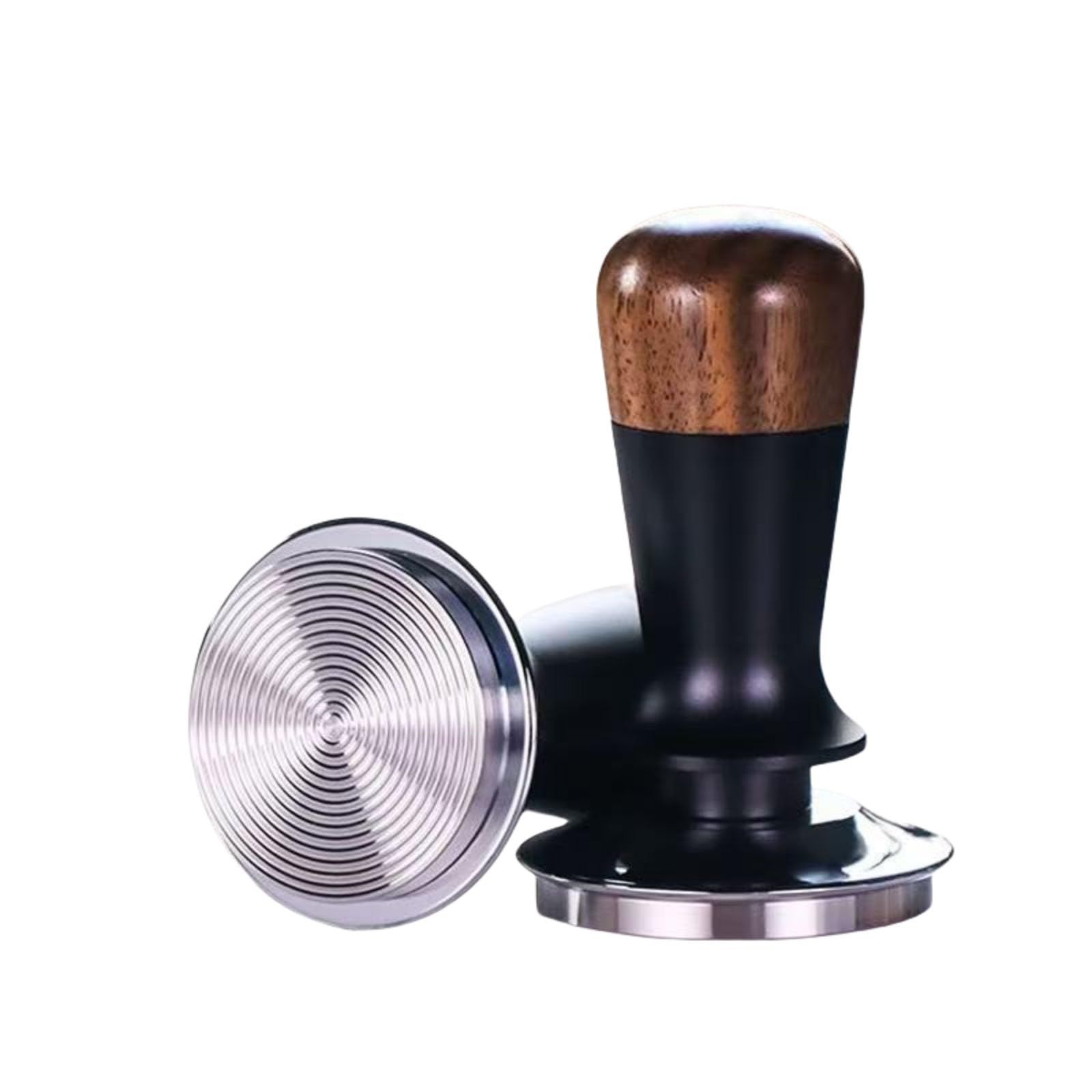 58mm espresso pot, stainless steel corrugated base coffee pot, spring-loaded espresso pot, and walnut wood lid - Image 1