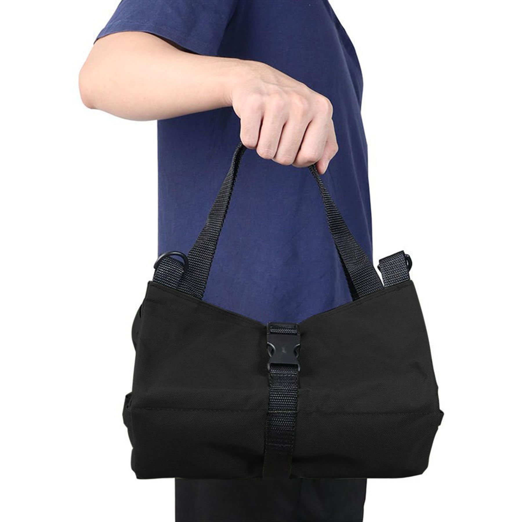 Tool Roll Up Pouch - Canvas Multi-Purpose Wrench Roll Up Bag, Organizer with 5 Zipper Tool Pockets, Hanging Carrier (black) - Image 3
