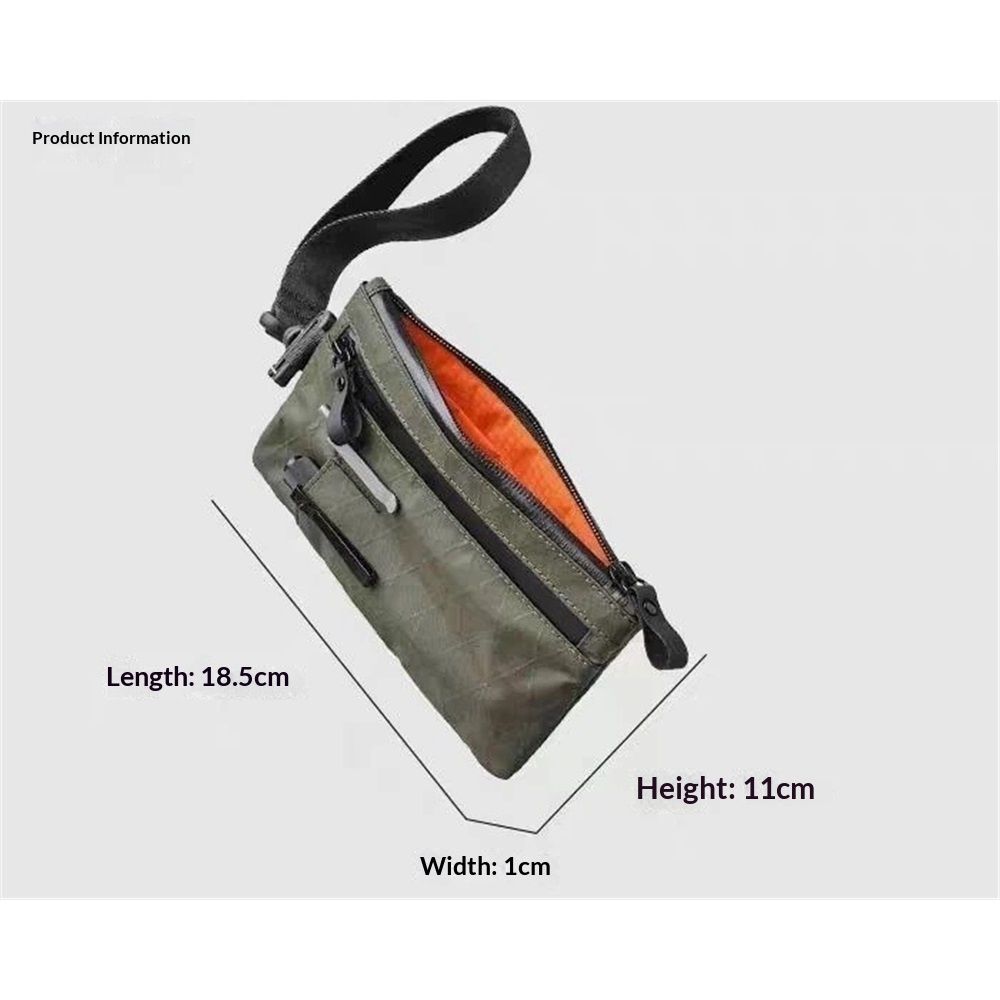 Multi-tool Slots EDC Organizer Pouch Nylon Passport Holder & EDC Wallet - Zip Clutch with Wrist Strap，3 External Slots for Travel, Cash, Cards, Phone, Keys (Olive Green) - Image 5