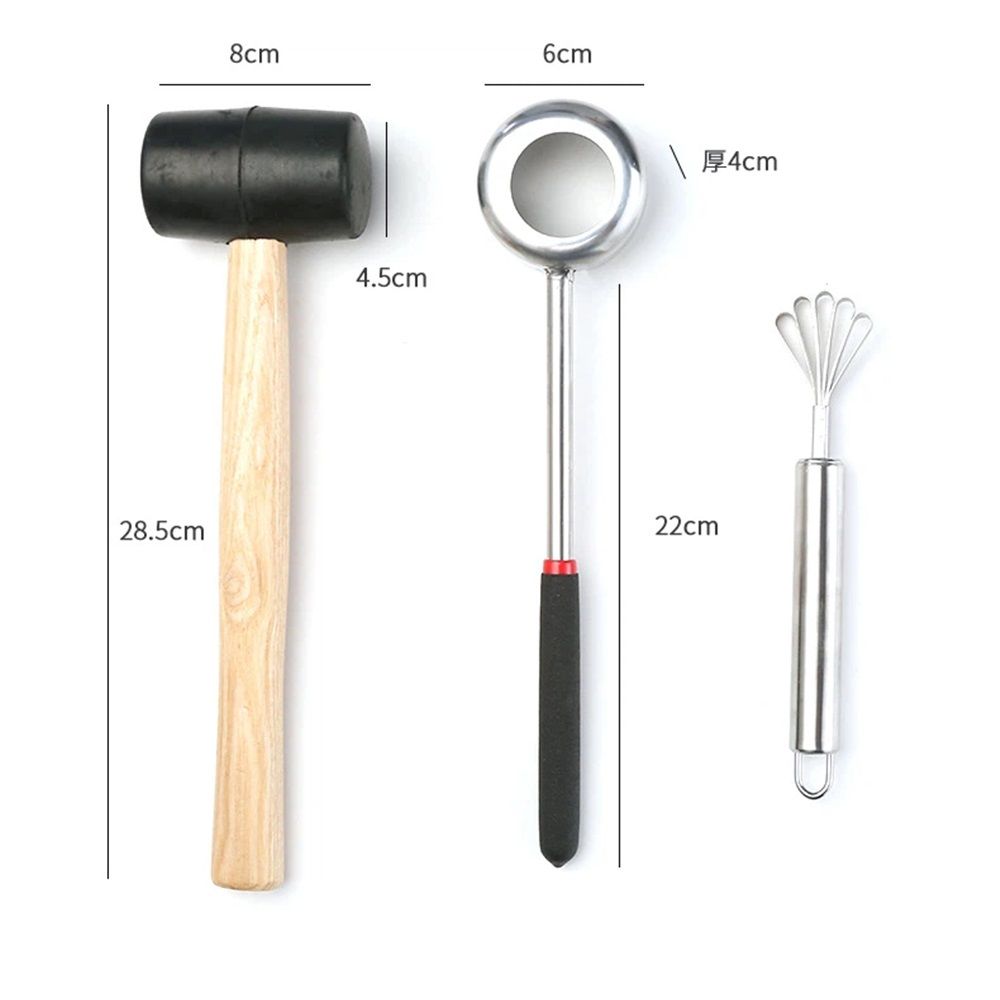 Coconut Opener Set for Young & Mature Coconuts by  |Coconut Tools for Meat Removal with Hammer & Stainless Steel Knife - Image 5
