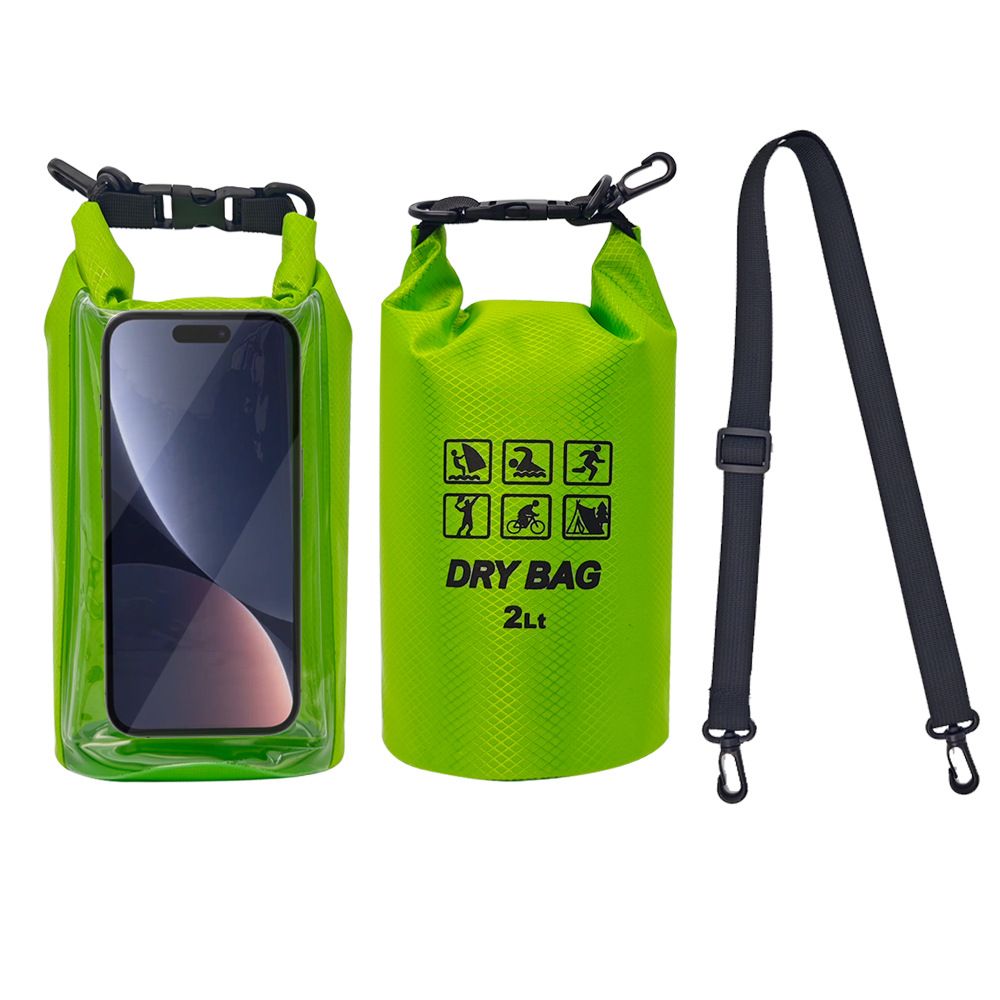 Waterproof Dry Bag, 2L - Roll Top Waterproof Pool Bag，Dry Bags for Kayaking Waterproof-/Phone Pouch,Large Waterproof Phone Pouch,（Green ） - Image 1