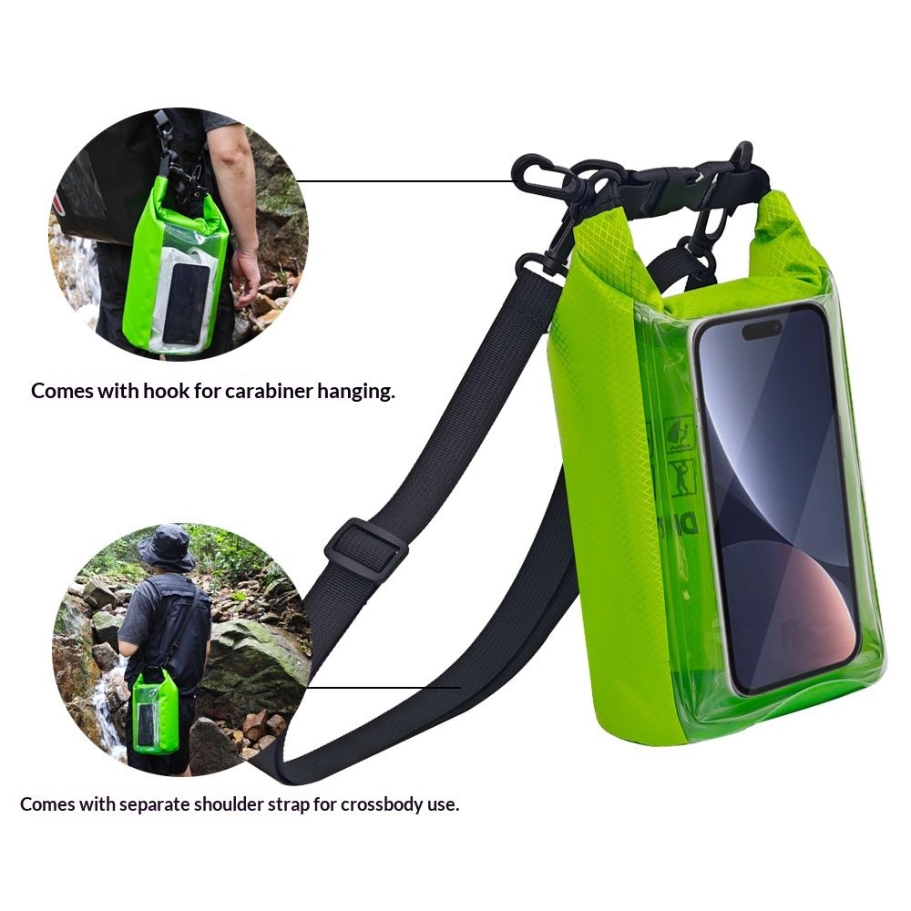 Waterproof Dry Bag, 2L - Roll Top Waterproof Pool Bag，Dry Bags for Kayaking Waterproof-/Phone Pouch,Large Waterproof Phone Pouch,（Green ） - Image 4