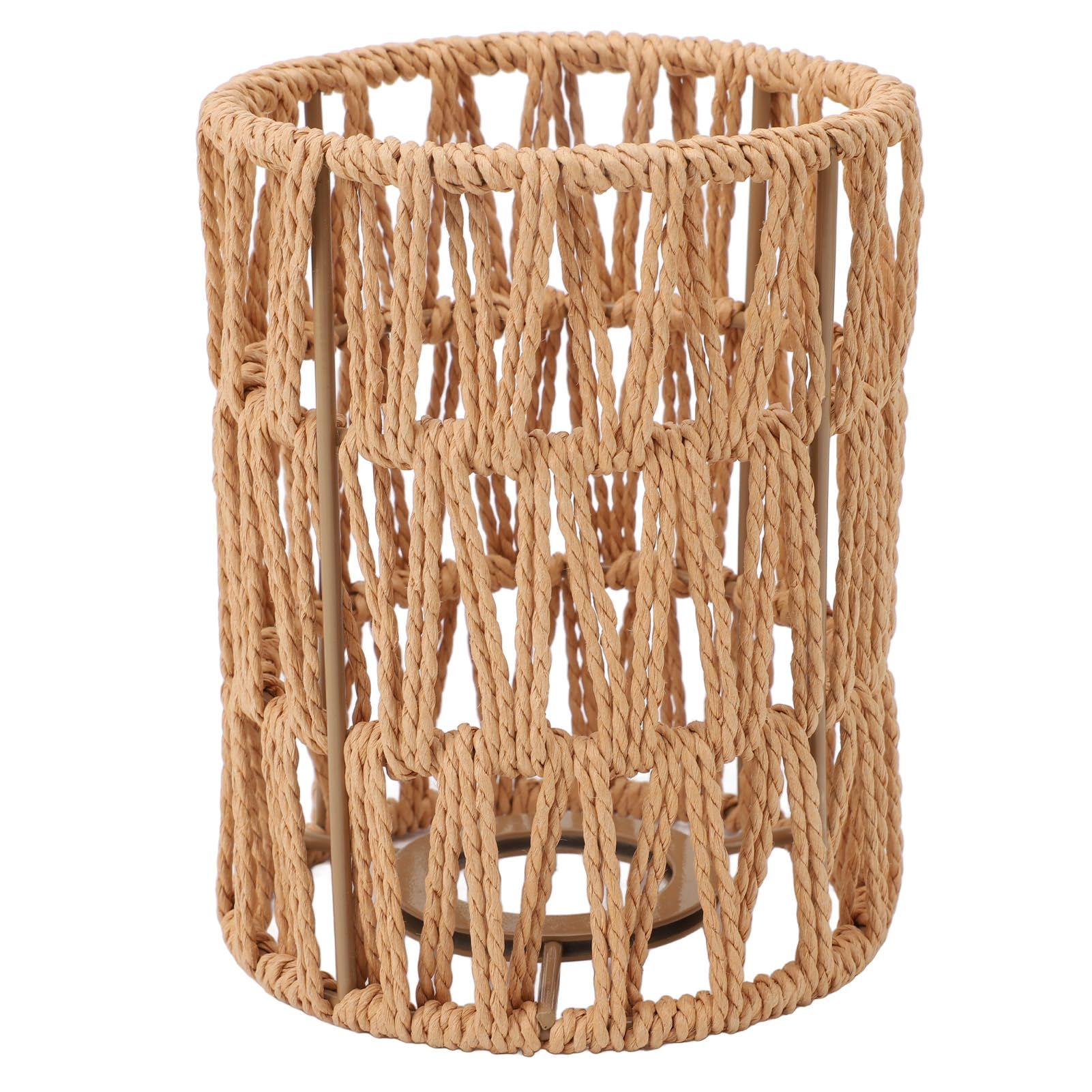 1 Pack Rattan Lamp Shade, Handwoven Natural wicker lamp shade, Boho Pendant Light Shades for Living Room, Bedroom, Kitchen - Eco-friendly & Stylish Home Decor - Image 2