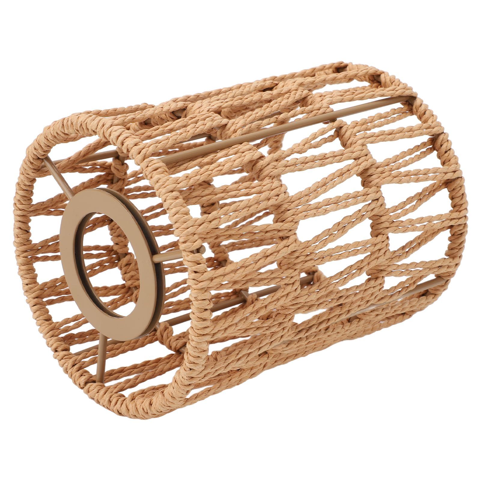 1 Pack Rattan Lamp Shade, Handwoven Natural wicker lamp shade, Boho Pendant Light Shades for Living Room, Bedroom, Kitchen - Eco-friendly & Stylish Home Decor - Image 3