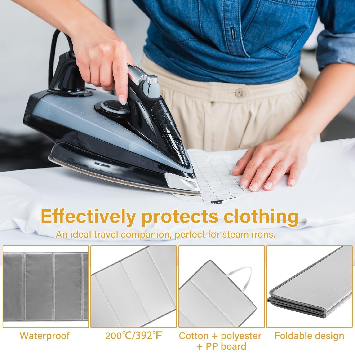 Four fold hanging ironing machine, ironing pad, household steam electric iron, ironing board, household dormitory ironing board, hanging style learning - Image 2