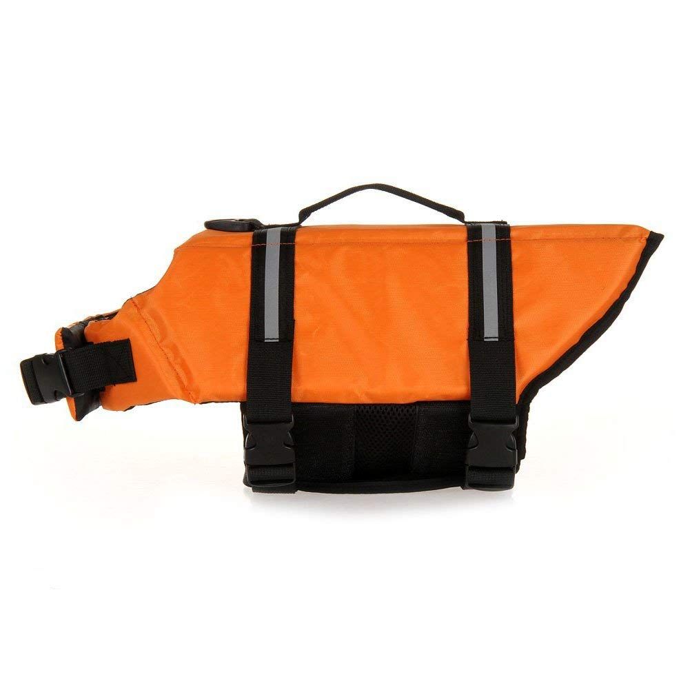 Dog Doggy Life Jacket Life Vest Saver Preserver Reflective Oxford cloth  Quick Release Adjustable Bandana(orange S) - Image 1