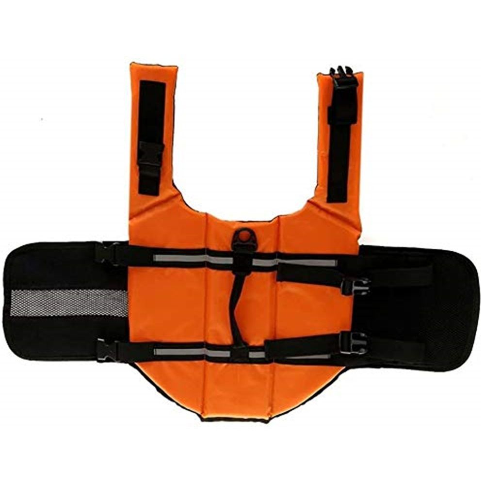 Dog Doggy Life Jacket Life Vest Saver Preserver Reflective Oxford cloth  Quick Release Adjustable Bandana(orange S) - Image 5