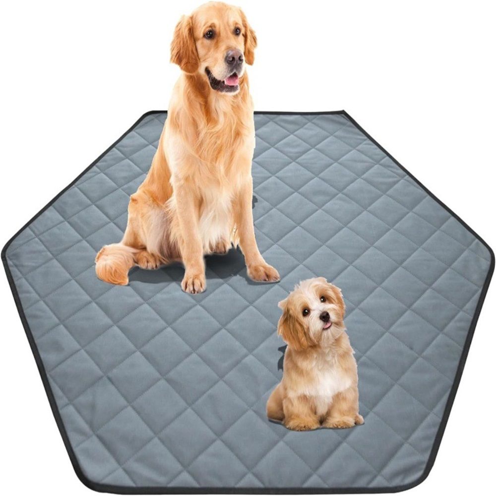 Hexagon Washable Liner for Small Animal Playpen, Portable Reusable Guinea Pig Playpen Pad Hamster Cage Pee Pad Super Absorbent Indoor Waterproof Anti-Slip for Rabbit Bunny (Grey M) - Image 2