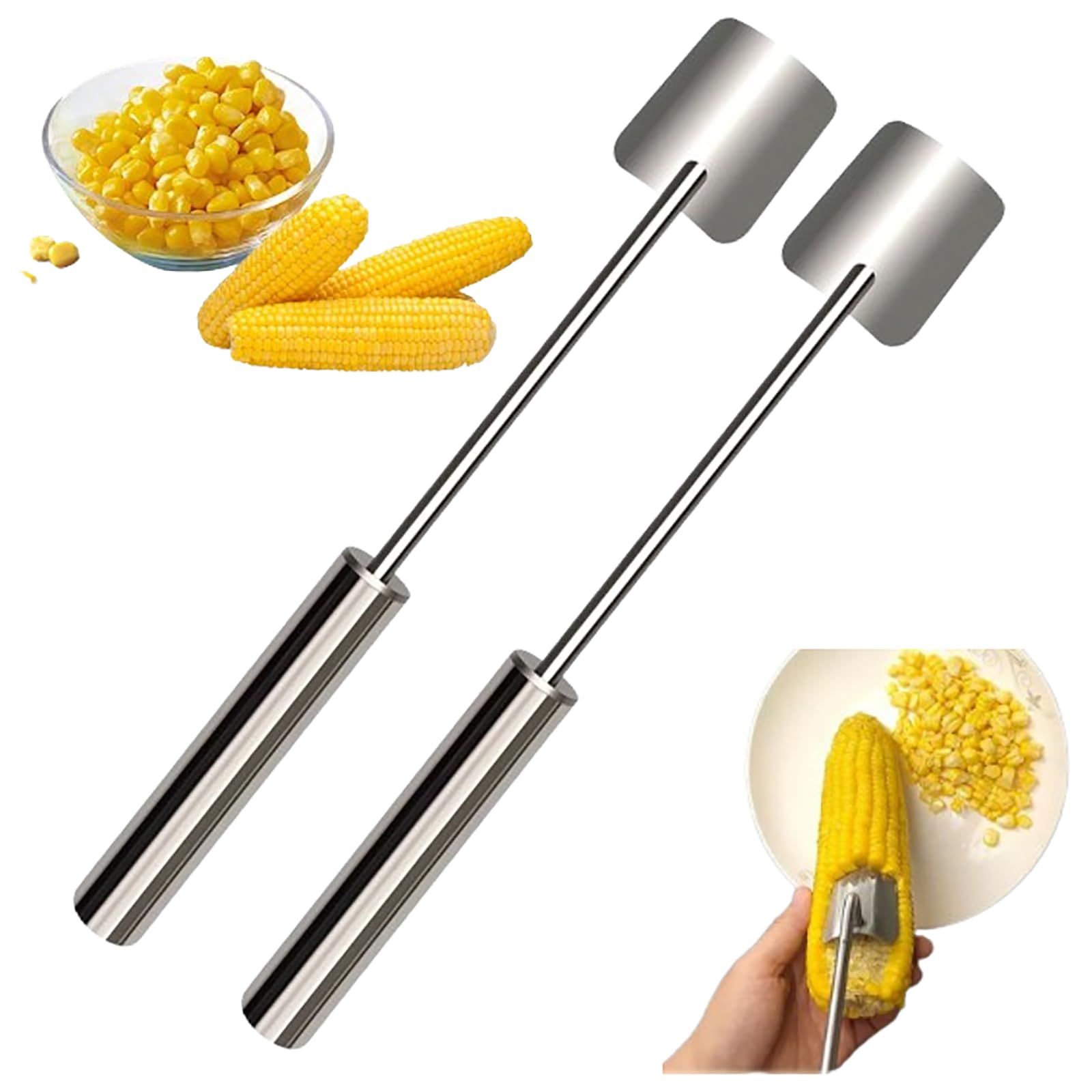 Corn Peeler for Corn on the Cob Stripper Tool, Corns Peelers Stainless Steel Splitter Tool Easy Fast Corn Remover Tool for Home Kitchen (2pcs) - Image 1