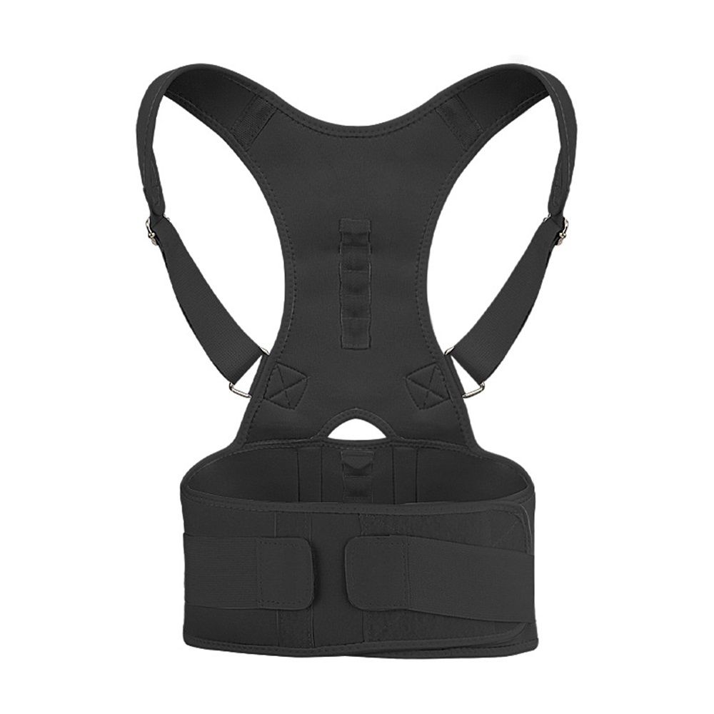 Magnetic therapy posture support back bracket adjustable posture corrector bracket shoulder back support strap - relieves neck, back, and spine pain (L) - Image 1
