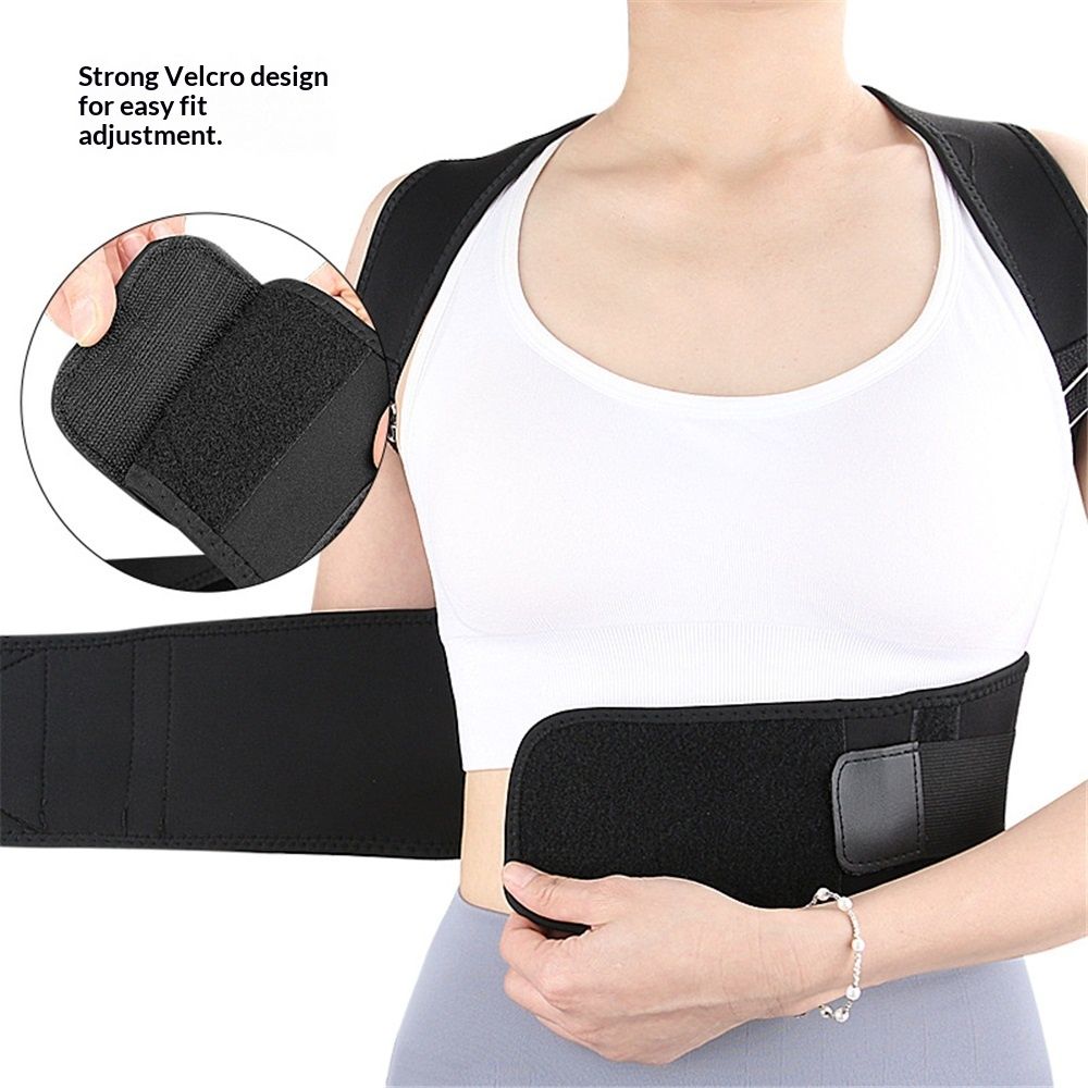 Magnetic therapy posture support back bracket adjustable posture corrector bracket shoulder back support strap - relieves neck, back, and spine pain (L) - Image 3
