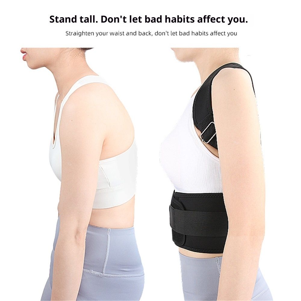 Magnetic therapy posture support back bracket adjustable posture corrector bracket shoulder back support strap - relieves neck, back, and spine pain (L) - Image 4