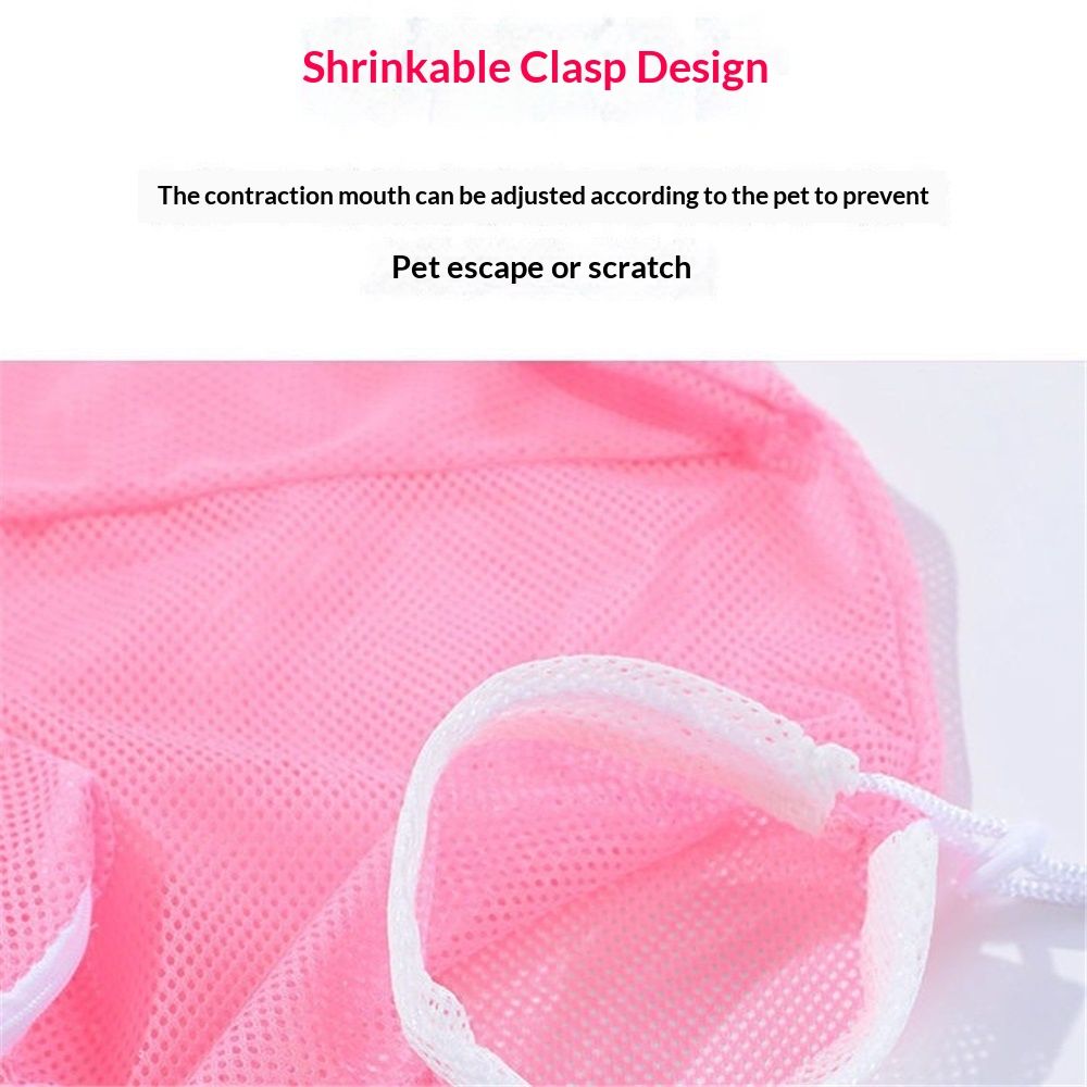 2pcs Cat Bathing Bag Anti-Bite and Anti-Scratch Cat Grooming Bag for Bathing, Nail Trimming, Medicine Taking,Adjustable Multifunctional Breathable Restraint Shower Bag(Pink) - Image 2