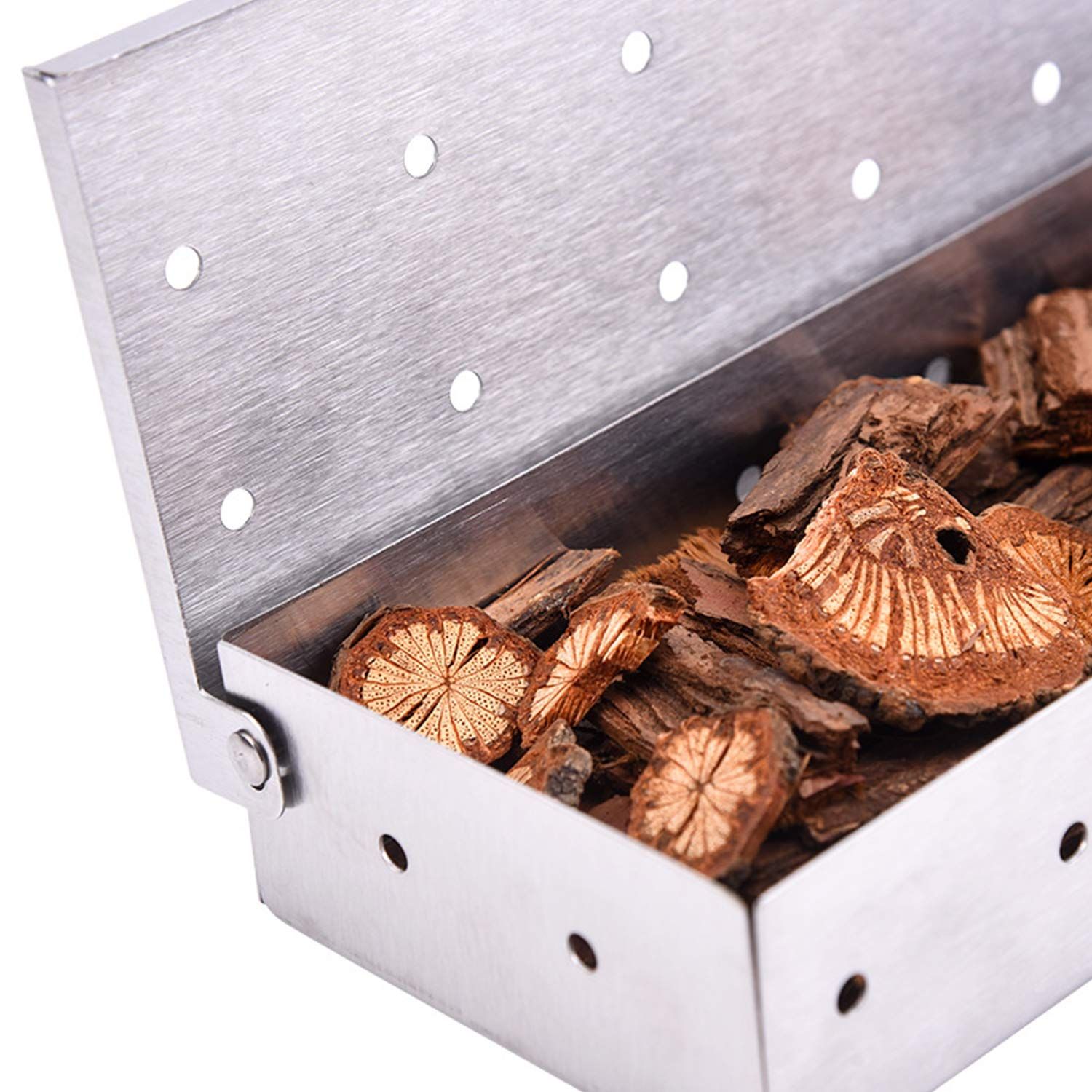 Grillaholics Smoker Box for Gas & Charcoal Grills – Large Stainless Steel Wood Chip Container for Smoking Meat – Grilling Accessories for BBQ Lovers – Grilling Gift for Men - Image 2