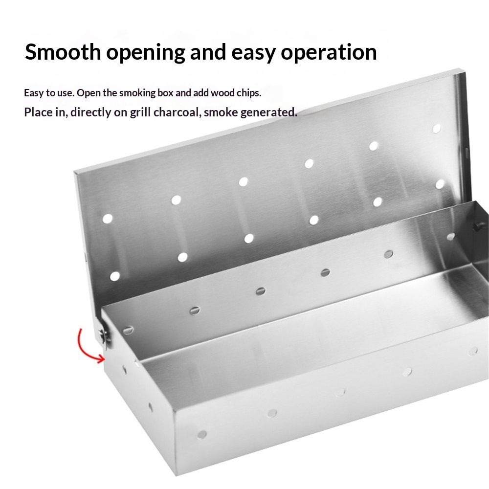 Grillaholics Smoker Box for Gas & Charcoal Grills – Large Stainless Steel Wood Chip Container for Smoking Meat – Grilling Accessories for BBQ Lovers – Grilling Gift for Men - Image 4