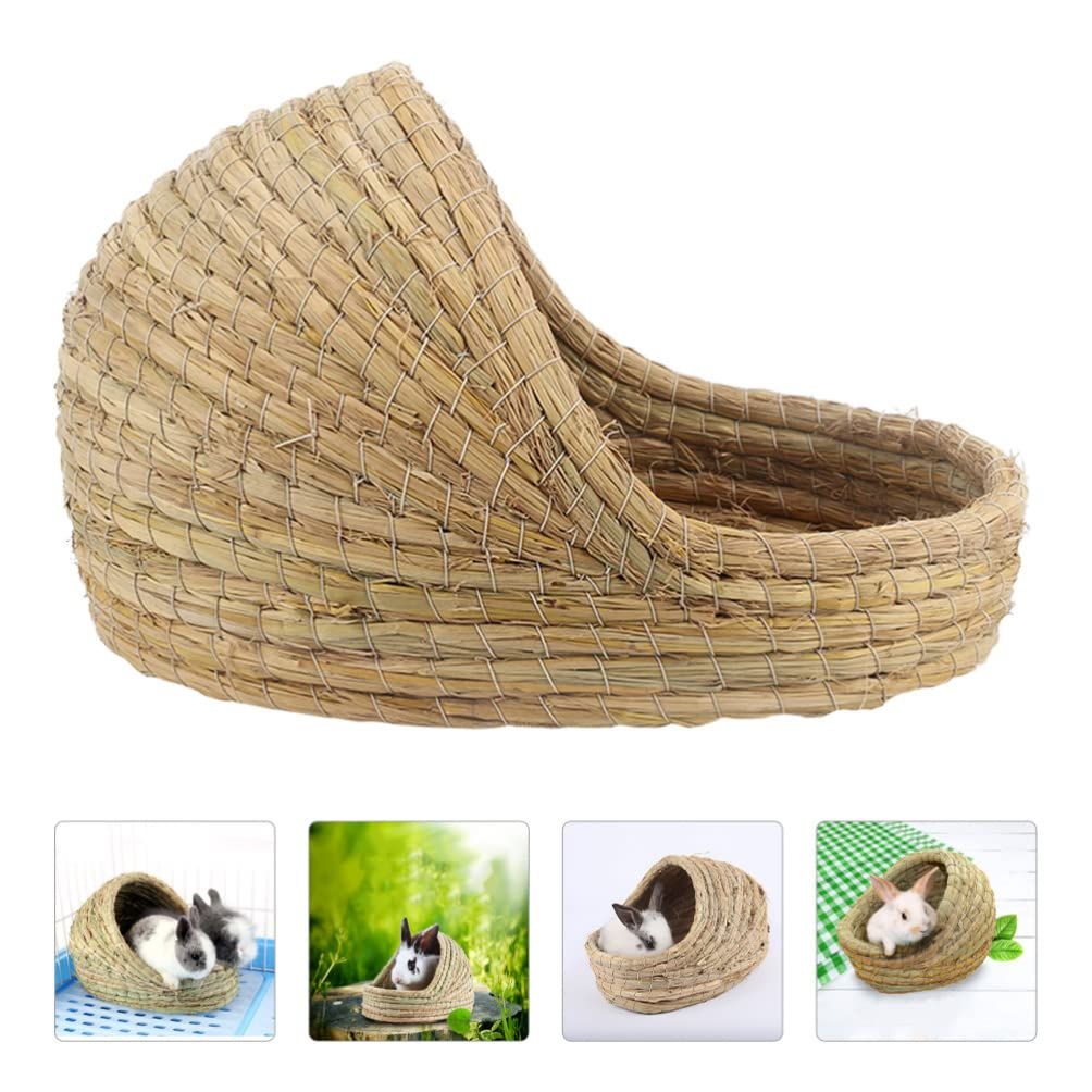 Rabbit grass bed, rabbit woven hay bed, natural handmade grass house for small pets, suitable for Totoro, guinea pigs, hedgehogs, rats（mini version） - Image 2