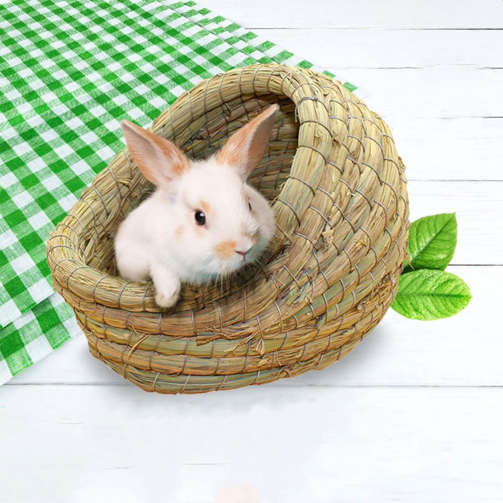 Rabbit grass bed, rabbit woven hay bed, natural handmade grass house for small pets, suitable for Totoro, guinea pigs, hedgehogs, rats（mini version） - Image 3