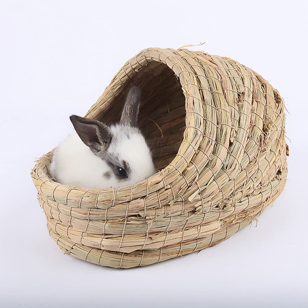 Rabbit grass bed, rabbit woven hay bed, natural handmade grass house for small pets, suitable for Totoro, guinea pigs, hedgehogs, rats（mini version） - Image 4