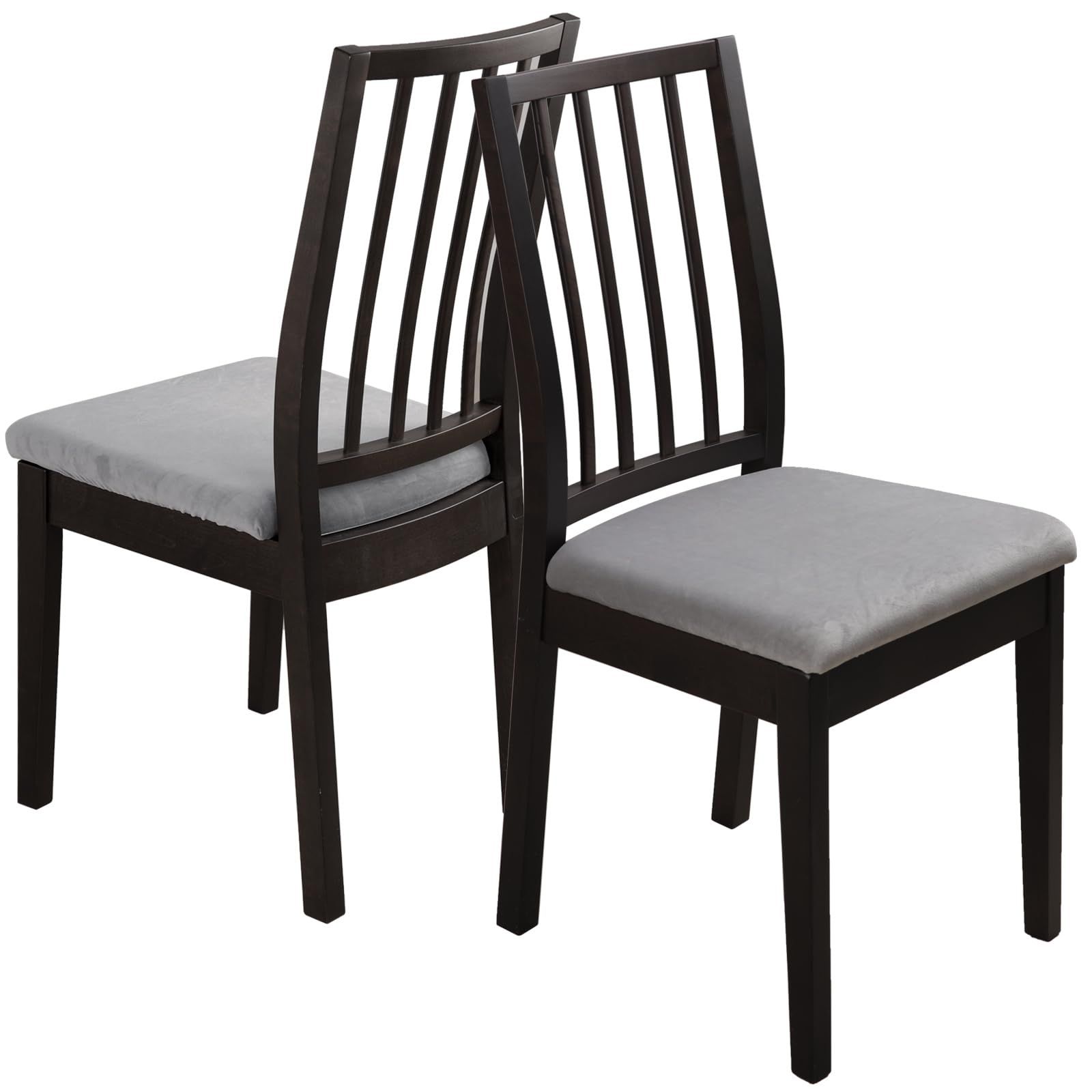 Two telescopic chair seat covers, washable cushion covers for hotels, ceremonies, banquets, wedding banquets, and restaurants (gray, 2 pieces) - Image 1