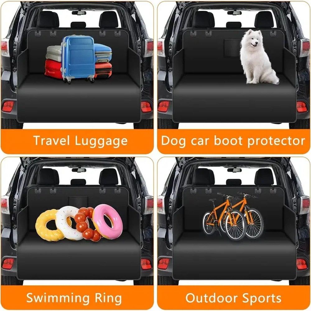 Car Boot Liner Protector - Nonslip Waterproof Pet Dog Back Seat Cover - Durable Washable Cargo Cover Mat Travel, Universal for Medium Small Car SUV (black) - Image 2