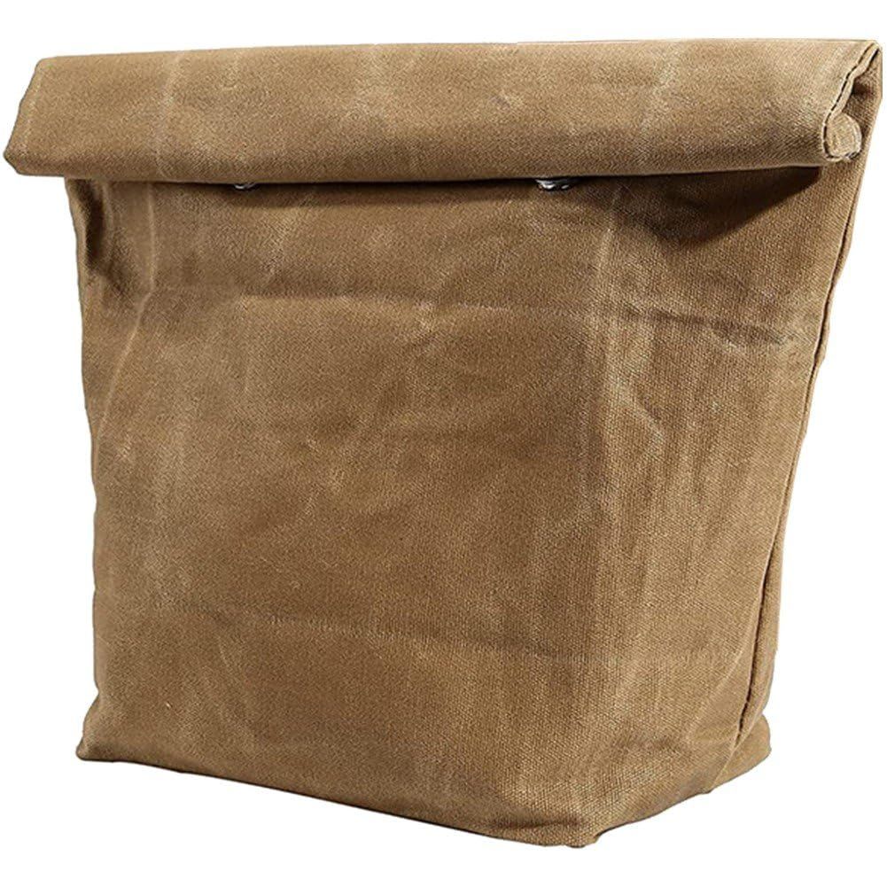 Waxed Canvas Lunch Bag – Reusable Insulated Paper Bag-Style Lunchbox for Adults – Leakproof & Durable Sack Lunch Box for Work, Picnic & Travel - Image 1