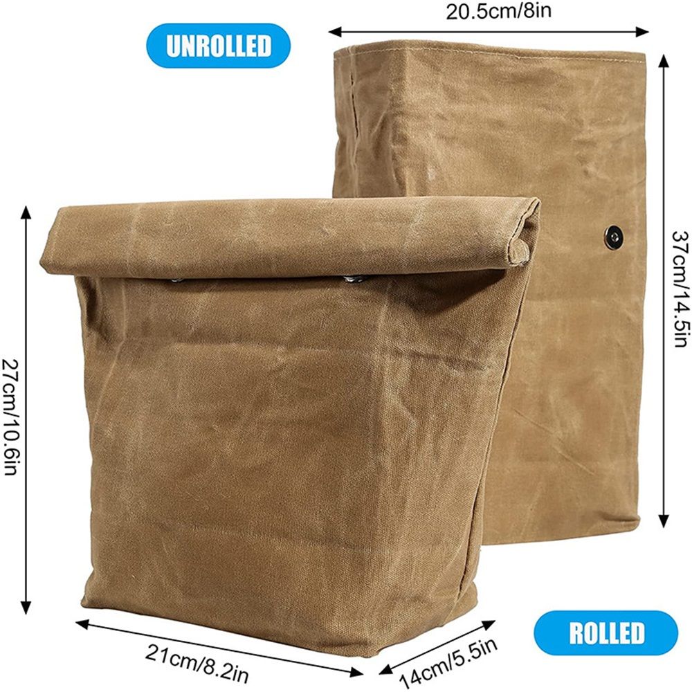 Waxed Canvas Lunch Bag – Reusable Insulated Paper Bag-Style Lunchbox for Adults – Leakproof & Durable Sack Lunch Box for Work, Picnic & Travel - Image 5