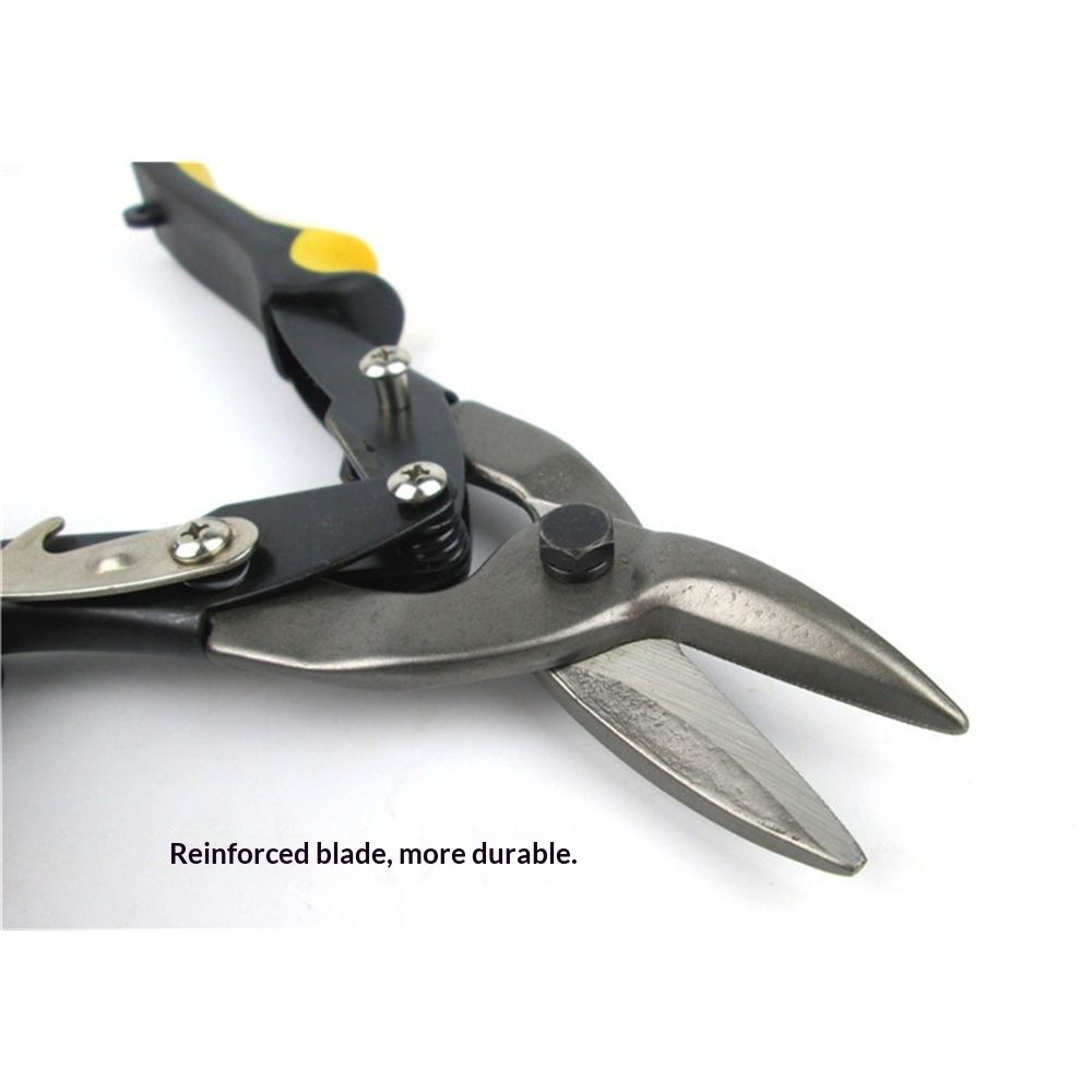 10 Inch Aviation Tin Snips, Cr-Mo Aviation Snips for Cutting Metal Sheet, Heavy Duty Sheet Metal Cutter Shear, Straight Cut, High Leverage Aviation Snip, - Image 2