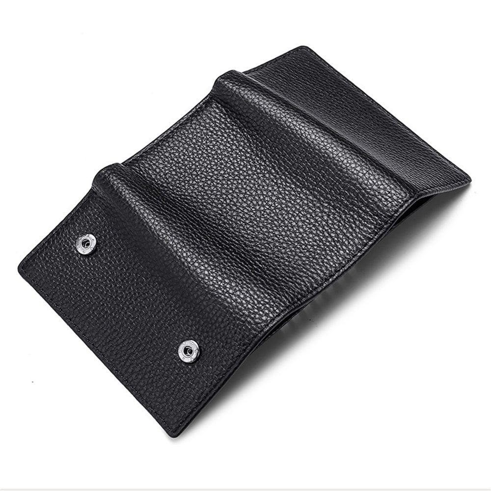 Cowhide Key Holder - Car Key Loop Wallet Slim Keychain Pouch - Practical Key Organizer for Men & Women (black) - Image 3