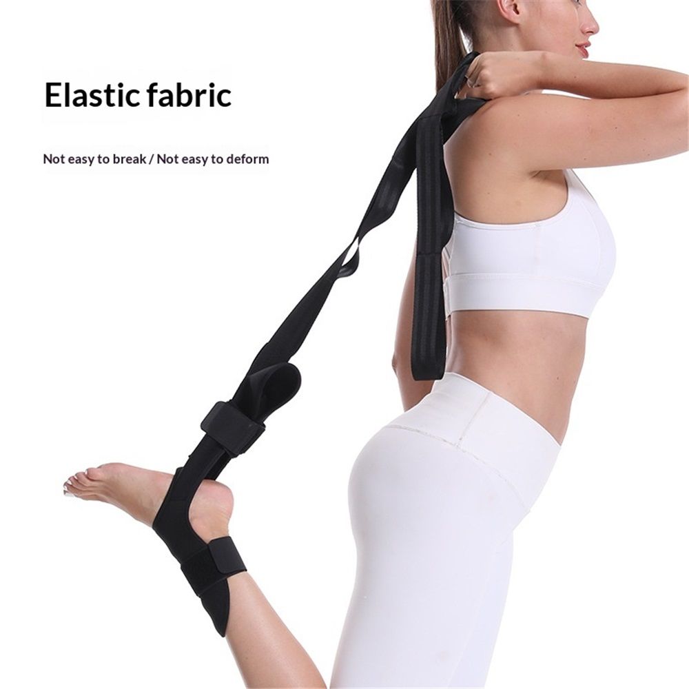 Foot and Calf Stretcher-Stretching Strap For Plantar Fasciitis, Heel Spurs, Foot Drop, Achilles Tendonitis & Hamstring. Yoga Foot & Leg Stretch Strap (Black) - Image 4