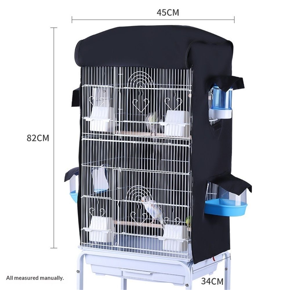 Bird Cage Cover for Night - Black Birdcage Cover with 4 Access Windows -Insulated Birdcage Cover with Dust Protection- Fits Parakeet, Cockatiel & Medium Cages - Image 5