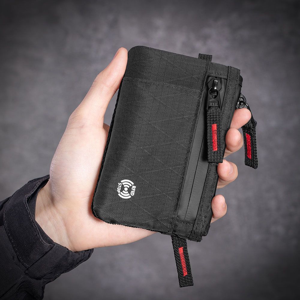 Zip Pouch Black Small Cash and Card Zip Wallet,Weatherproof Fabrics, Zipper, Pouch for Men Travel (black) - Image 3