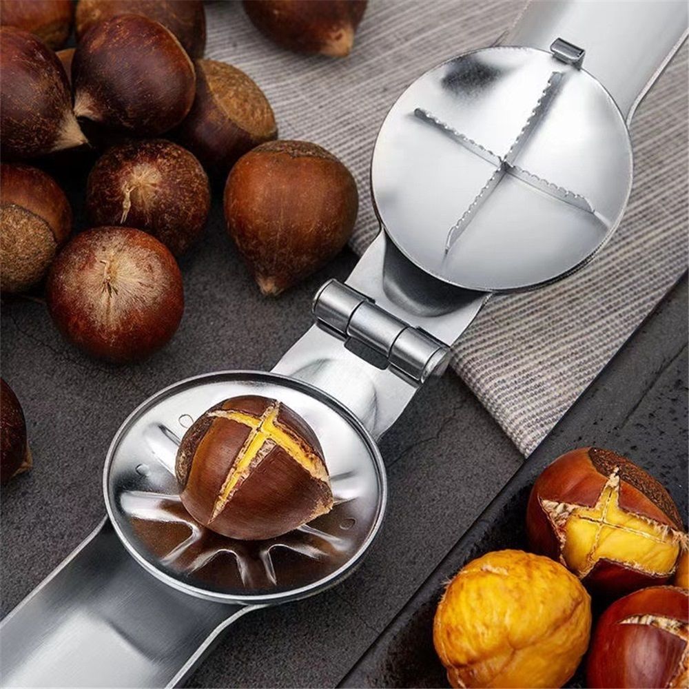 2pcs Stainless Steel Chestnut Cutter Tool Chestnut Opener Tool Chestnut Open Clip Chestnut Knife Chestnut Cracker Tool Chestnut Peeler Nut Cutter - Image 3