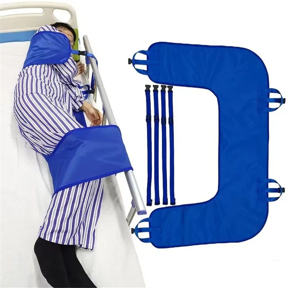 U-Shaped Positioning Sheet - Transfer Sheet for Turning and Repositioning, Multipurpose Bed Pad with Reinforced Handles, Turning Device for Elderly, Bed Patients - Image 1