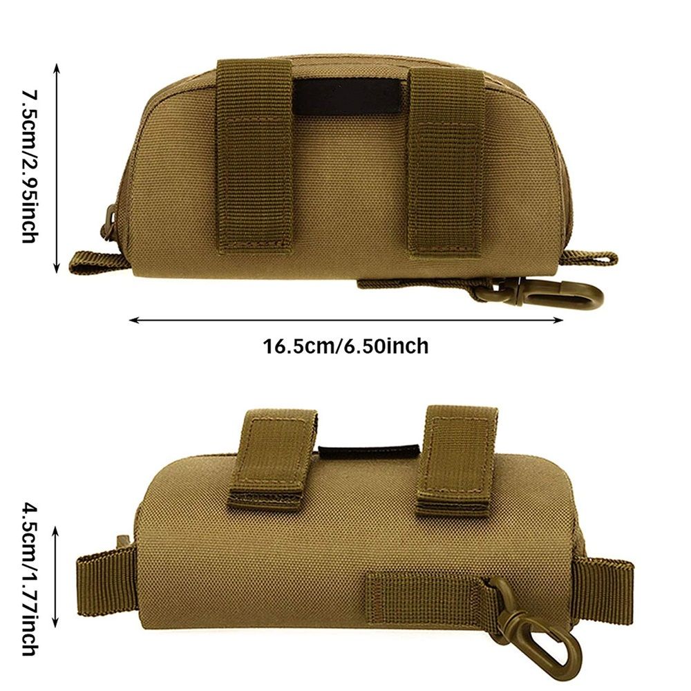Eyeglasses Case Zipper Sunglasses Carrying Bag Nylon Men's Eyeglass Hard Box Cases with Clip,Spacious and Secure（khaki） - Image 4