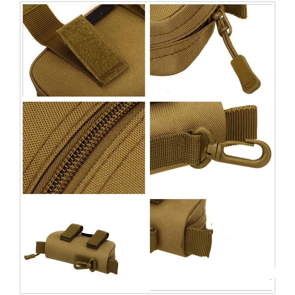 Eyeglasses Case Zipper Sunglasses Carrying Bag Nylon Men's Eyeglass Hard Box Cases with Clip,Spacious and Secure（khaki） - Image 5