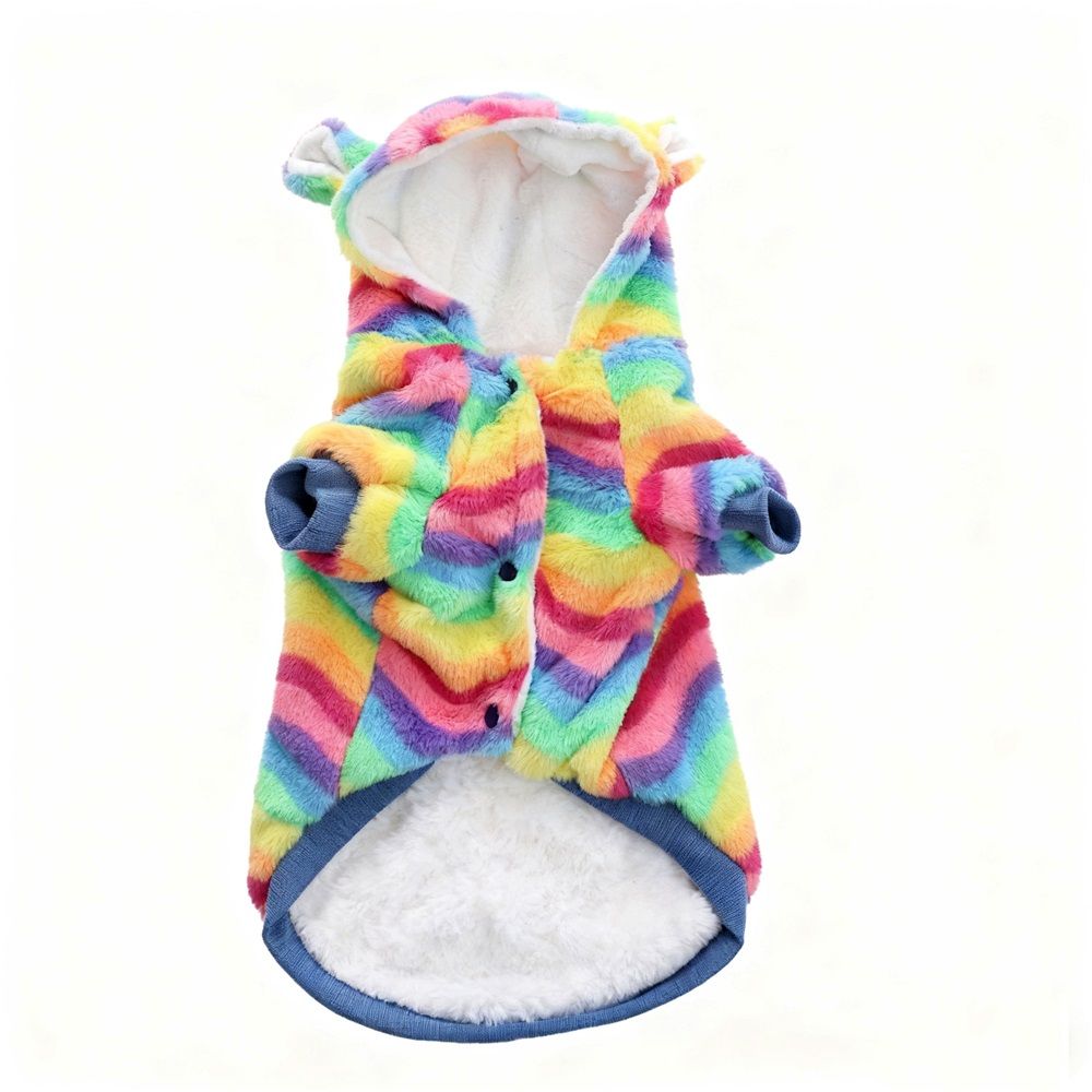 Dog Hoodie for Small to Large Dogs, Cats, Tie-dye Blue Pink Yellow Spiral Rainbow Spring Autumn Puppy Outfits Dog Cats Clothing - M - Image 1