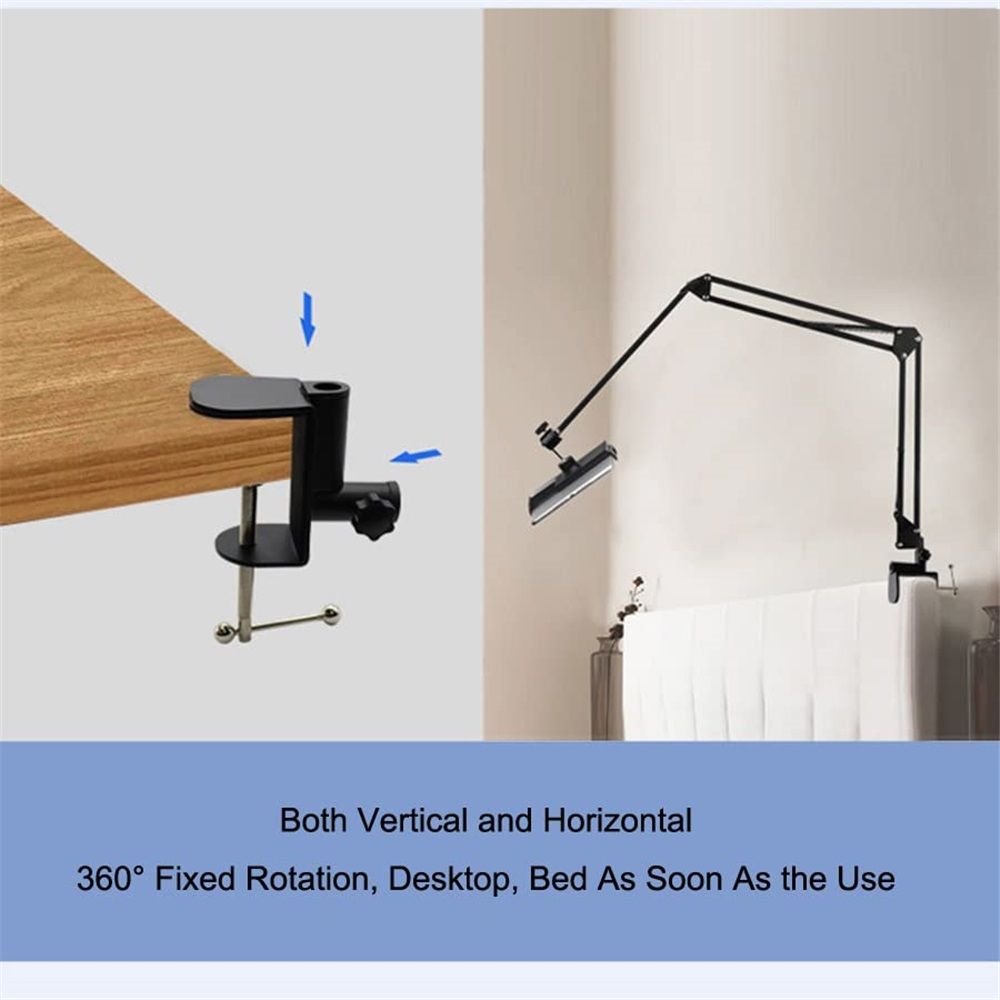 2 pack Universal Shape Table Mounting Clamp for Microphone Suspension Boom Scissor Arm Stand Holder with Adjustable Positioning Screw, Fits up to Desktop -Black - Image 4