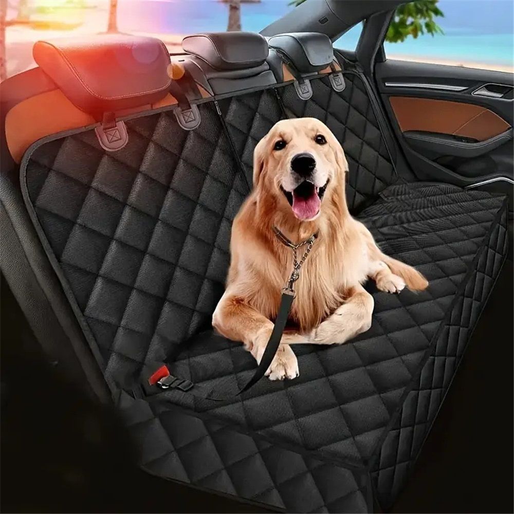 Dog Car Seat Cover, Back Seat Cover for Dogs Pet Car Seat Protector Waterproof Bench Car Seat Cover, Non-Slip Seat Cover fits Middle Armrest for Most Cars Trucks SUVs - Black - Image 2