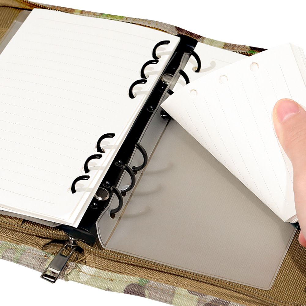 Padfolio Ring Binder of Loose-Leaf Paper, Weatherproof Notebook Cover, Notebook with Zippered for Folders, Cards Refillable Notepad(20.3*14*2.8cm, Only one laptop sleeves) - Image 2