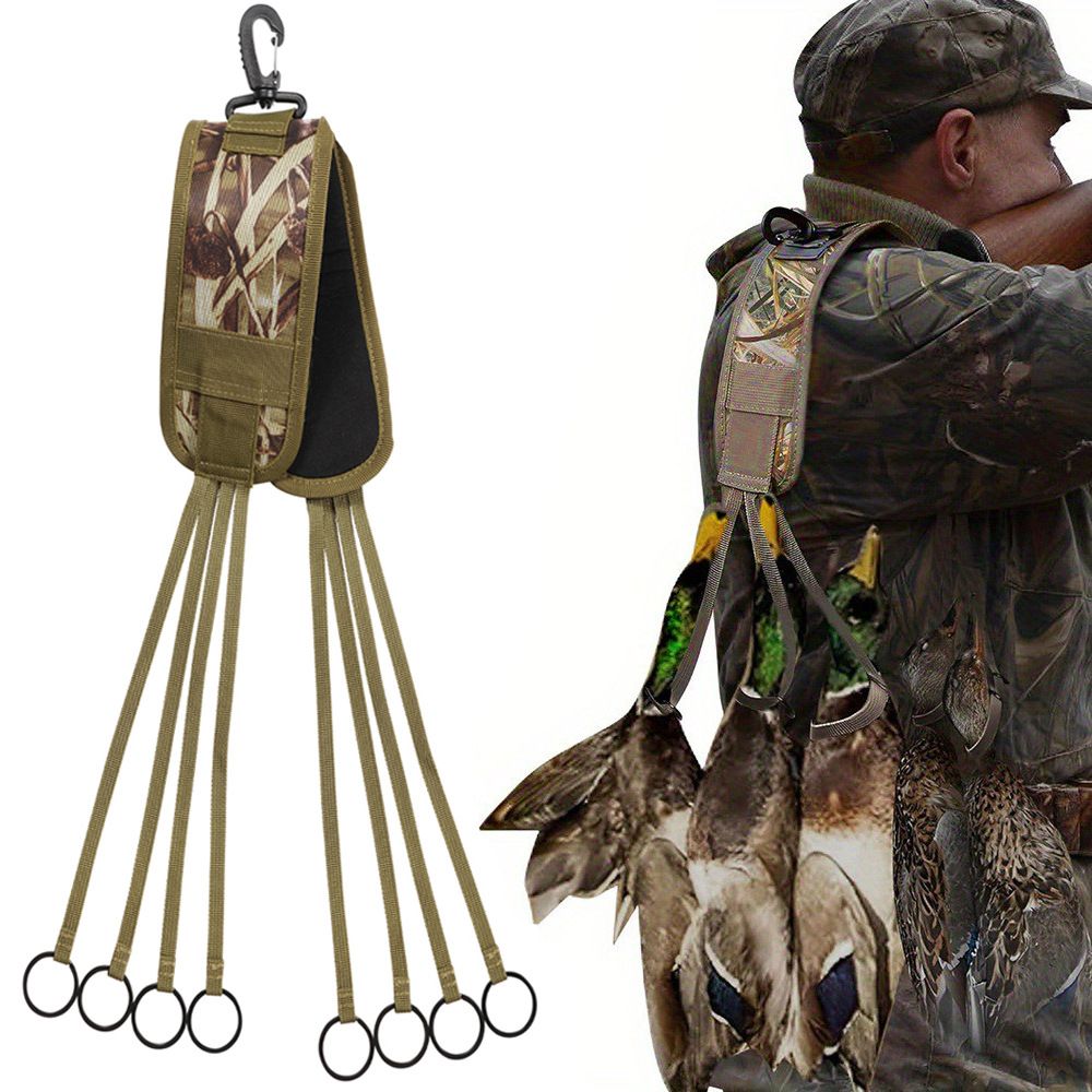 Waterfowl Non-Slip Leg Band Bird Hunting Game Strap with Leg Loop Style - Includes Heavy Duty Spring Clip and 8 Metal Cinch Rings - Image 2