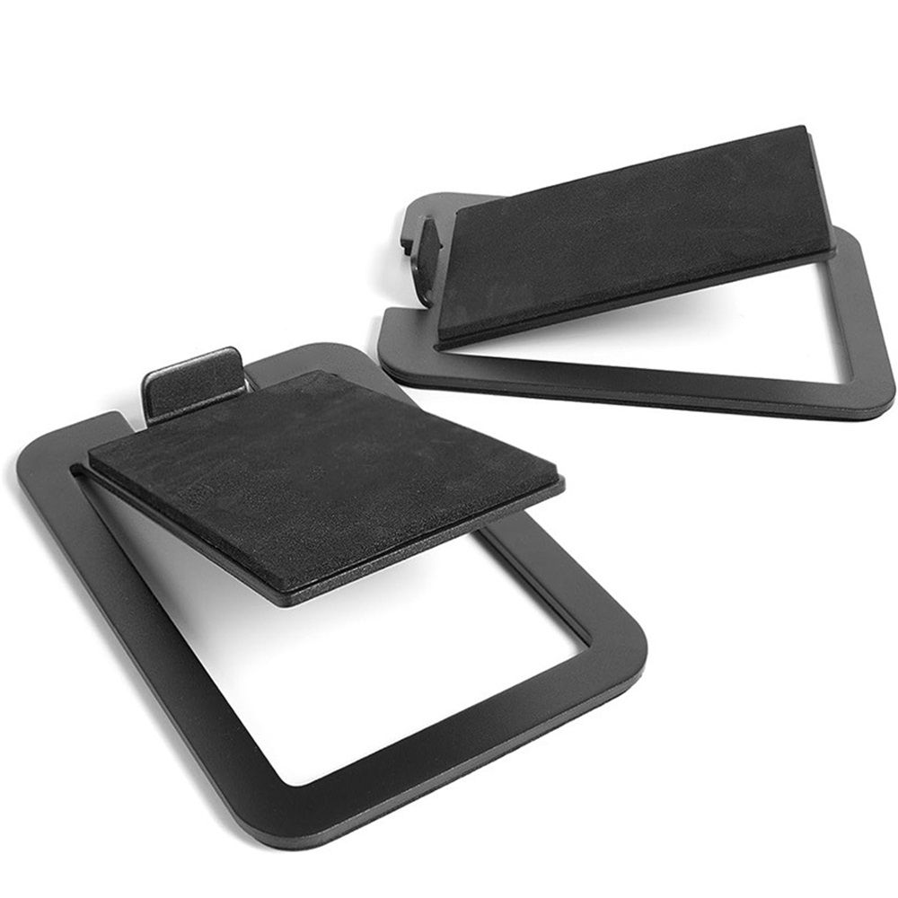 Tilted Desktop Speaker Stands for Medium Bookshelf Speakers & Mid-Studio Monitors |  Damping Foam Padding | Pair | Black - Image 1